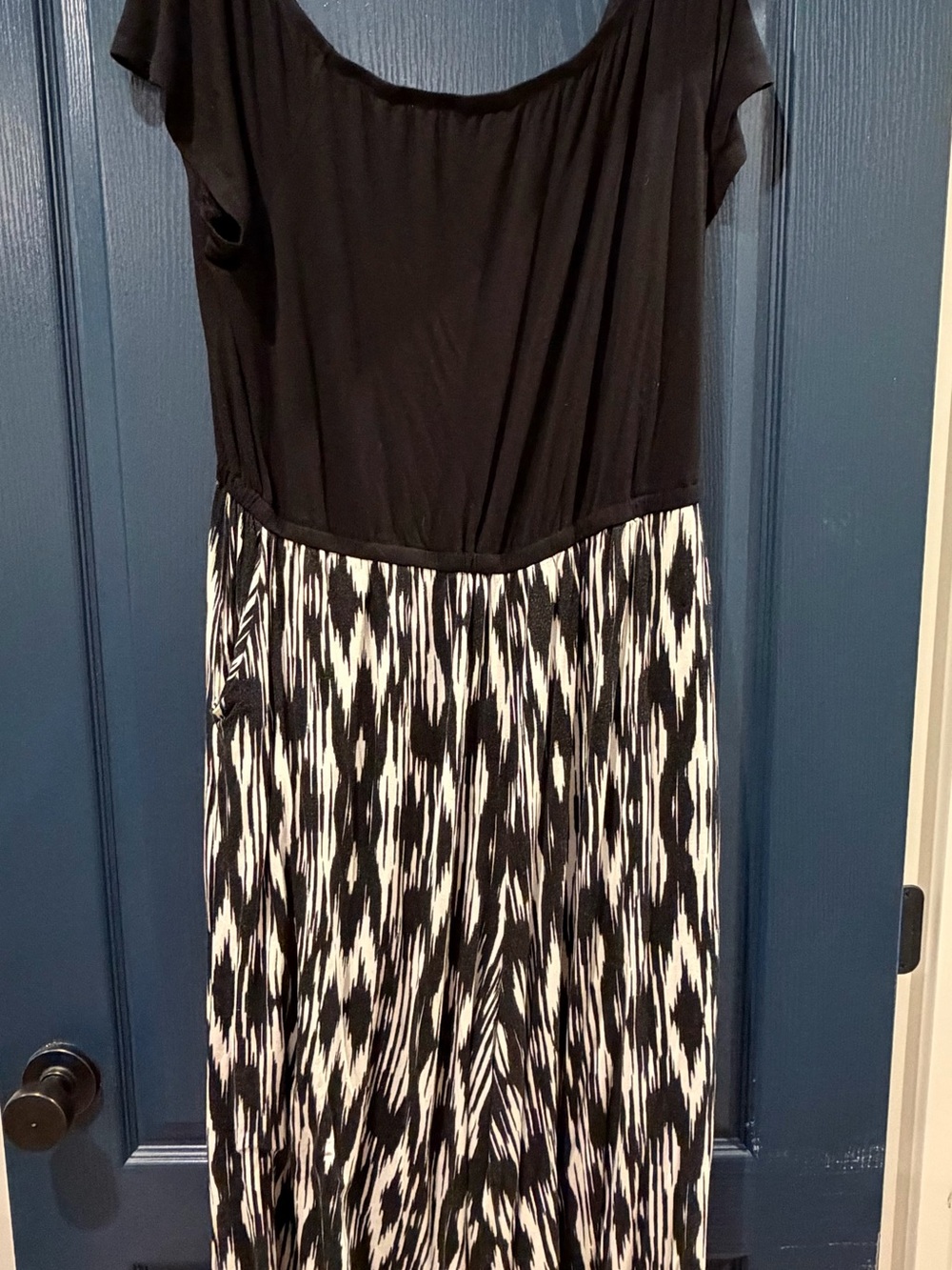 torrid Black & White Maxi Dress with Patterned Skirt